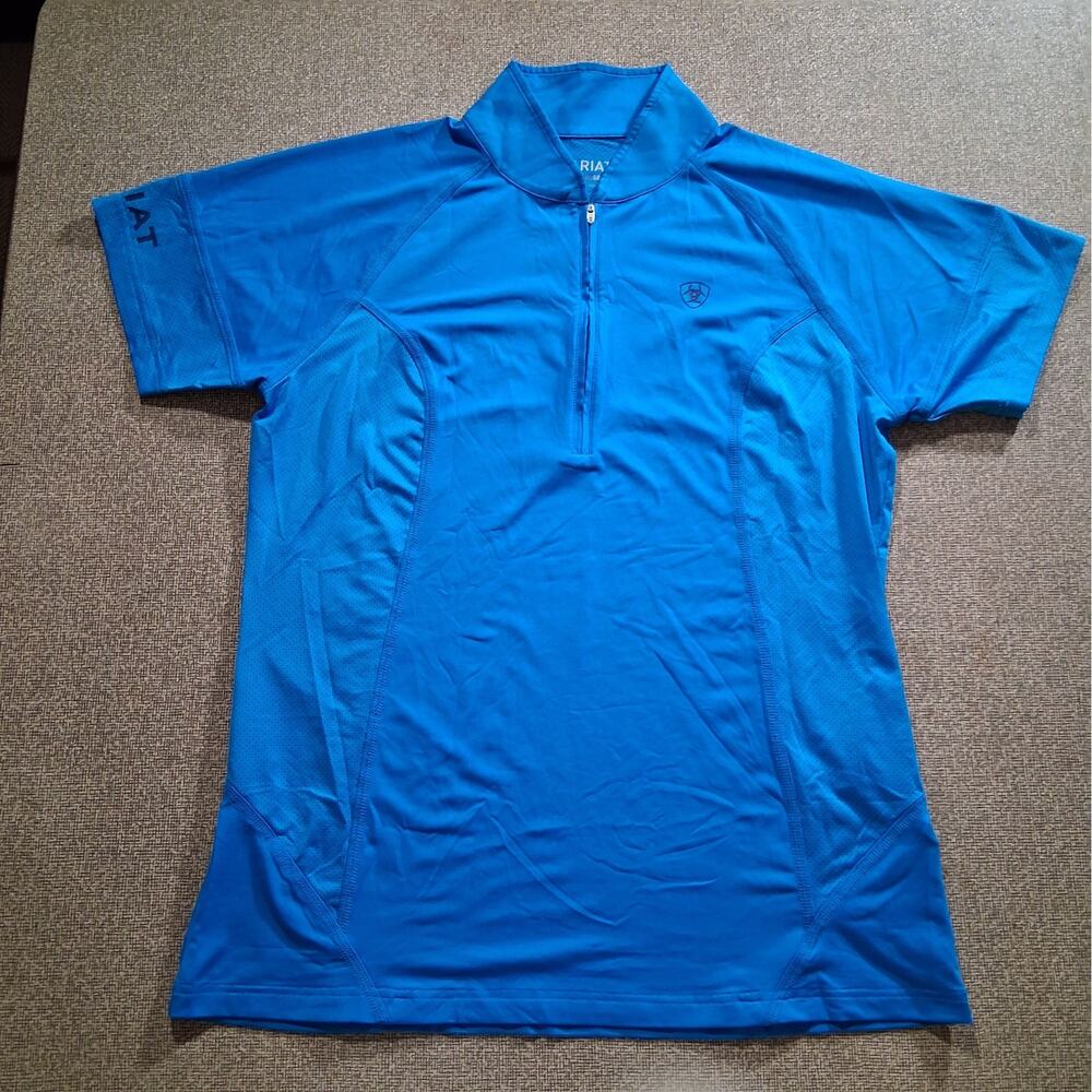 Ariat AriatTEK Bandera Women's L 1/4 Zip Performance Shirt Lightweight Blue
